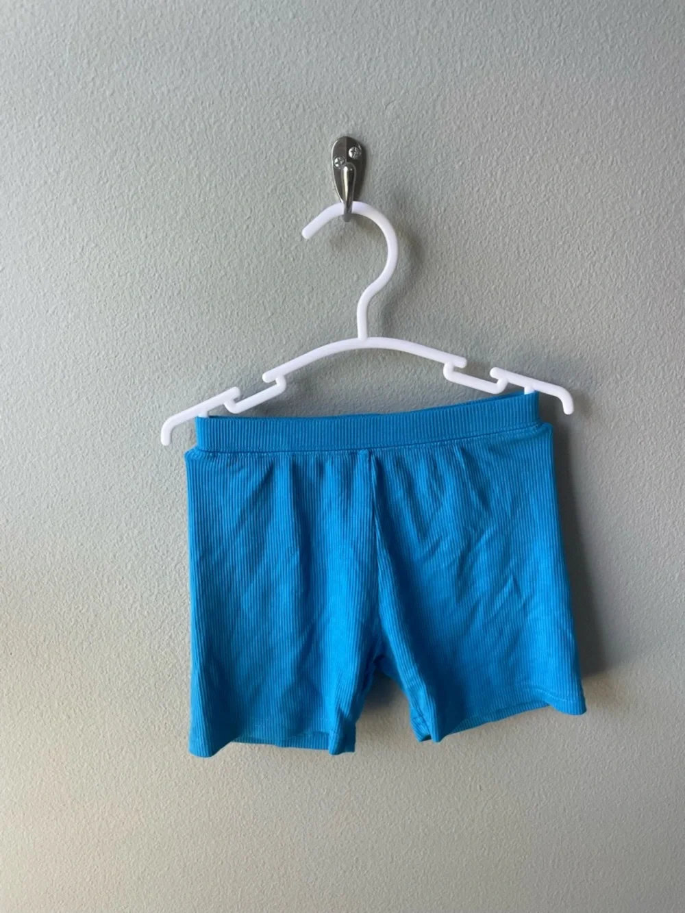 Fletch Bamboo Blue Ribbed Bamboo Pajama Set - Short Sleeve Top and Shorts